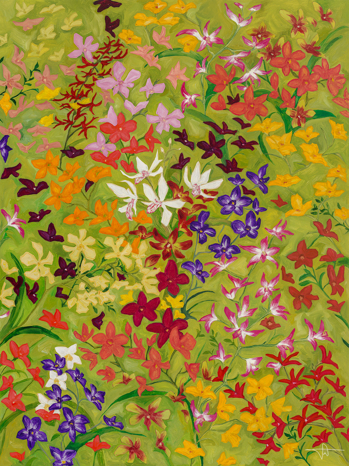 Diptych: Orchids in the Wind I; Orchids in the Wind II